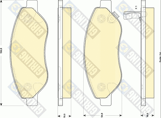 Brake Pad Set, disc brake (6117134)