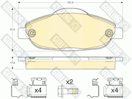 Brake Pad Set, disc brake (6117614)