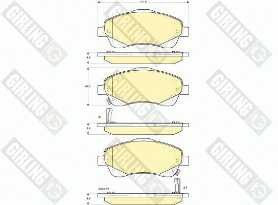 Brake Pad Set, disc brake (6133364)