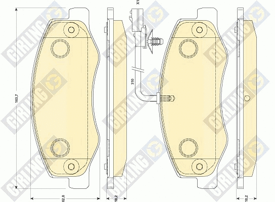 Brake Pad Set, disc brake (6118859)