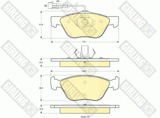 Brake Pad Set, disc brake (6113382)