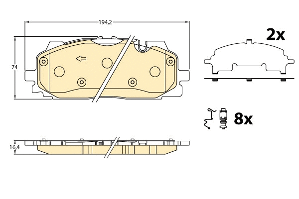 Brake Pad Set, disc brake (6121906)