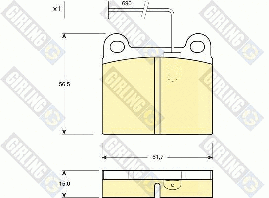 Brake Pad Set, disc brake (6112522)