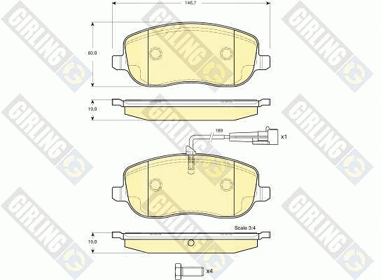 Brake Pad Set, disc brake (6116361)