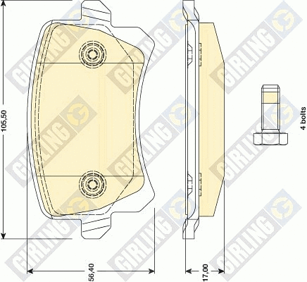 Brake Pad Set, disc brake (6117631)