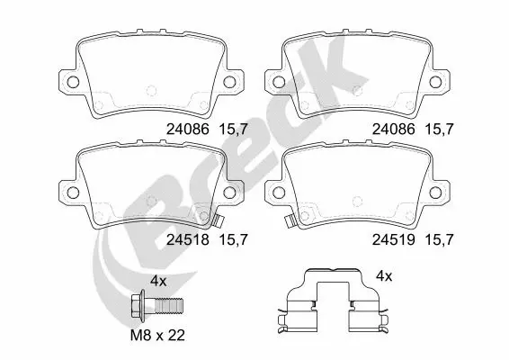 Brake Pad Set, disc brake (24086 00 704 10)