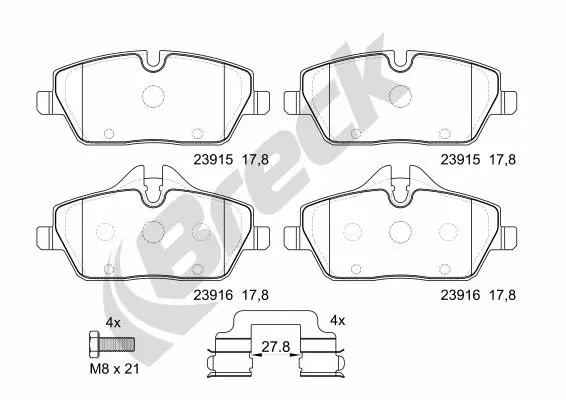 Brake Pad Set, disc brake (23915 00 701 00)