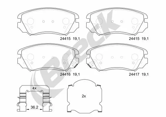 Brake Pad Set, disc brake (24415 00 701 10)