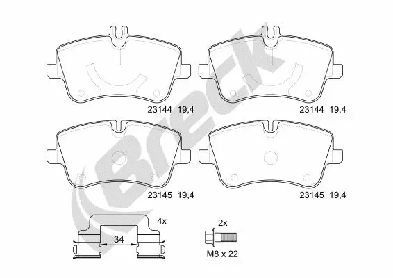Brake Pad Set, disc brake (23144 00 701 30)