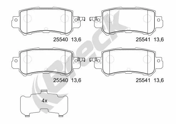 Brake Pad Set, disc brake (25540 00 702 00)