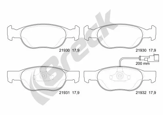 Brake Pad Set, disc brake (21930 00 702 10)