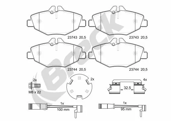 Brake Pad Set, disc brake (23743 00 701 10)