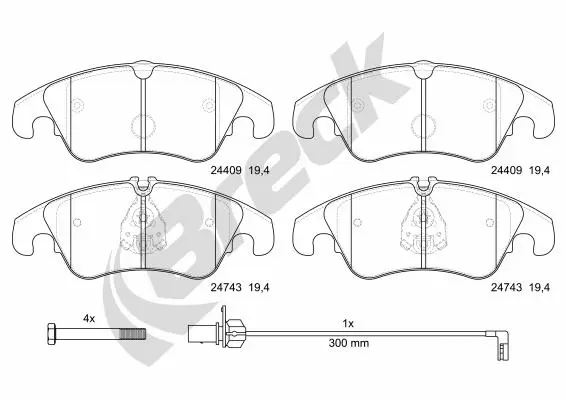 Brake Pad Set, disc brake (24743 00 551 00)