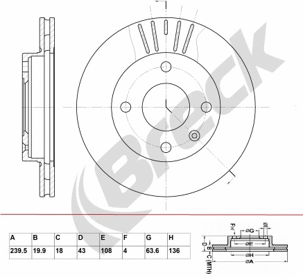 Brake Disc (BR 318 VA100)