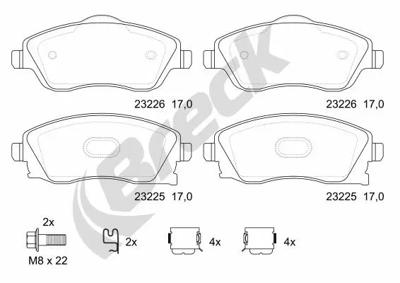 Brake Pad Set, disc brake (23225 00 702 10)