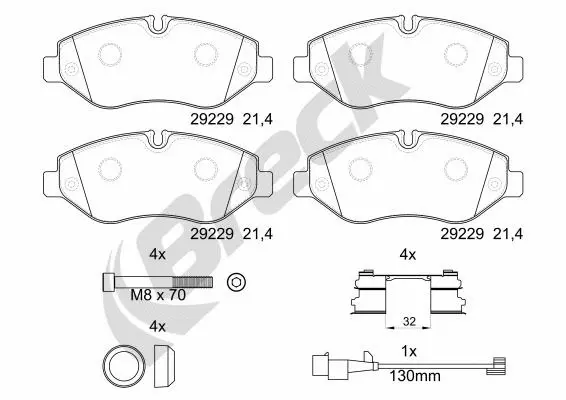 Brake Pad Set, disc brake (29229 00 703 00)