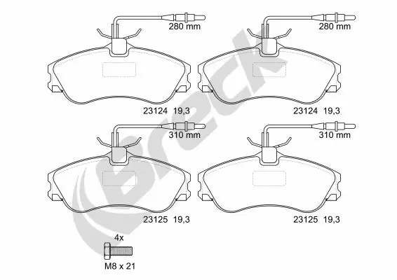 Brake Pad Set, disc brake (23124 00 701 10)