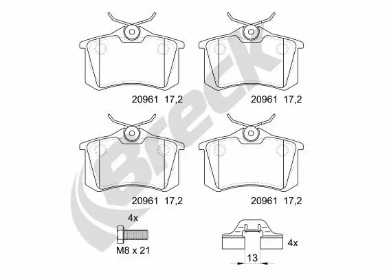 Brake Pad Set, disc brake (20961 10 704 00)