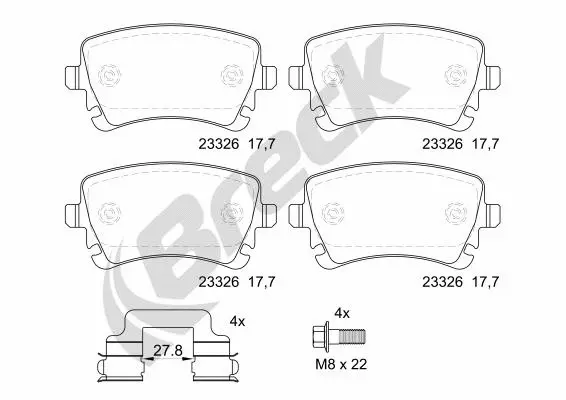 Brake Pad Set, disc brake (23326 00 702 00)