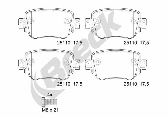Brake Pad Set, disc brake (25110 00 704 00)