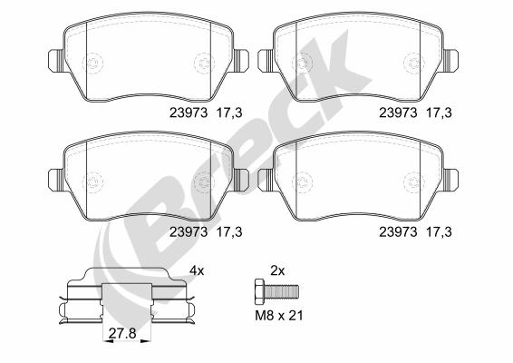 Brake Pad Set, disc brake (23973 00 651 00)
