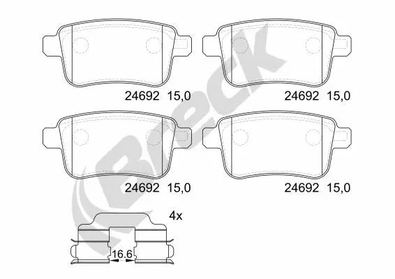 Brake Pad Set, disc brake (24692 00 704 00)