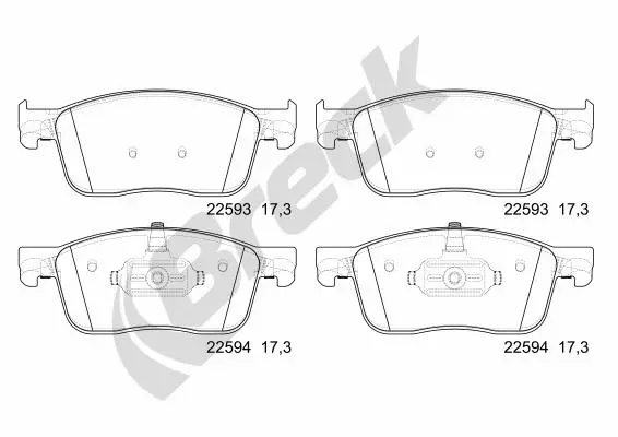 Brake Pad Set, disc brake (22593 00 703 00)