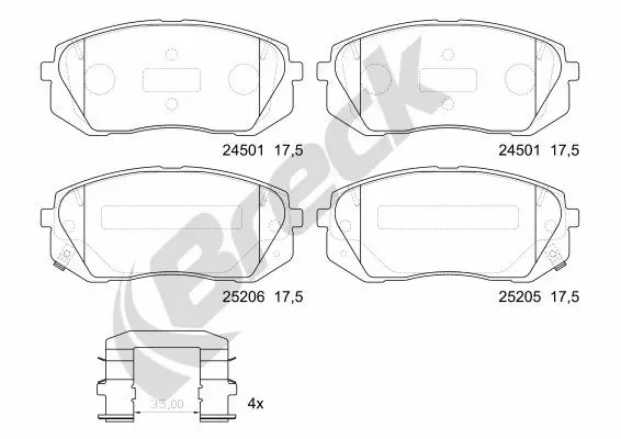 Brake Pad Set, disc brake (25205 00 701 00)
