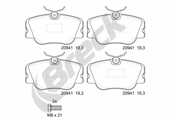 Brake Pad Set, disc brake (20941 00 701 00)