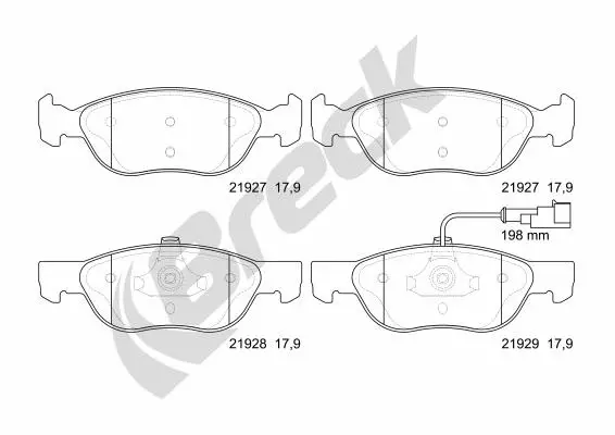 Brake Pad Set, disc brake (21927 00 702 10)