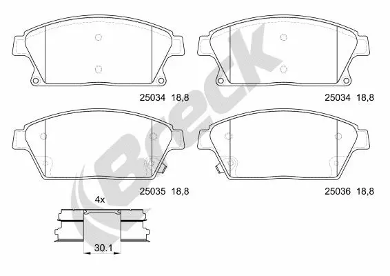 Brake Pad Set, disc brake (25034 00 701 10)