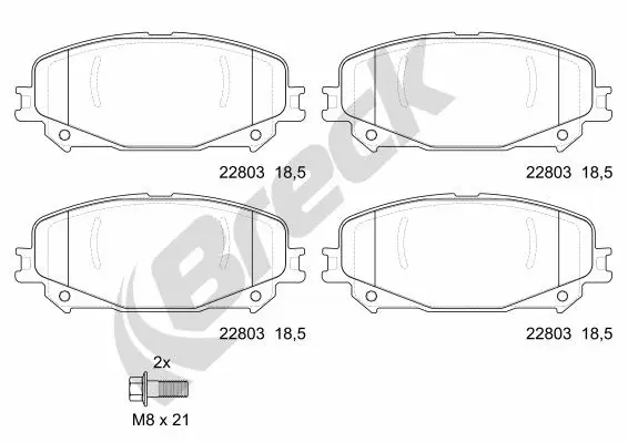 Brake Pad Set, disc brake (22803 00 701 00)