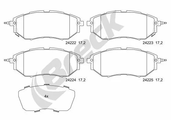 Brake Pad Set, disc brake (24222 00 701 10)