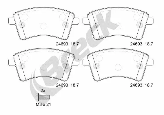Brake Pad Set, disc brake (24693 00 701 00)