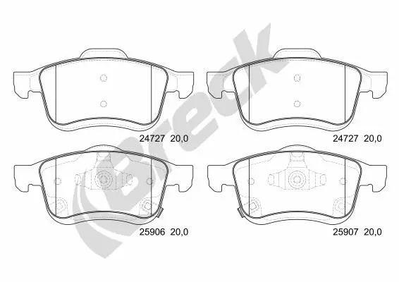 Brake Pad Set, disc brake (25906 00 701 00)