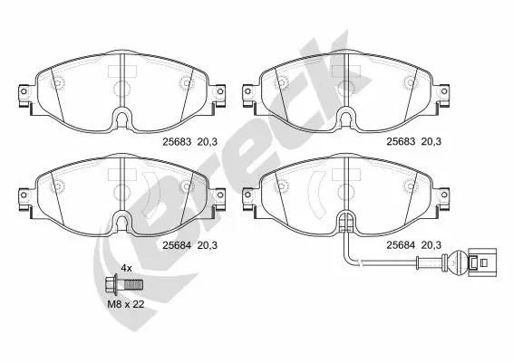 Brake Pad Set, disc brake (25683 00 701 00)