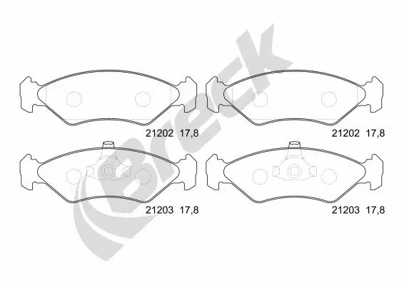Brake Pad Set, disc brake (21202 00 702 00)