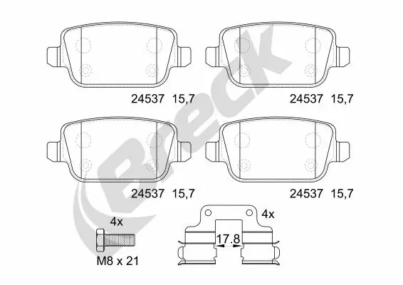 Brake Pad Set, disc brake (24537 00 702 10)