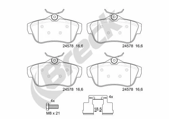 Brake Pad Set, disc brake (24578 00 702 00)