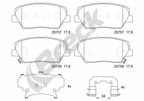 Brake Pad Set, disc brake (25757 00 701 00)