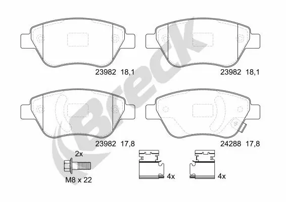 Brake Pad Set, disc brake (23982 00 702 10)