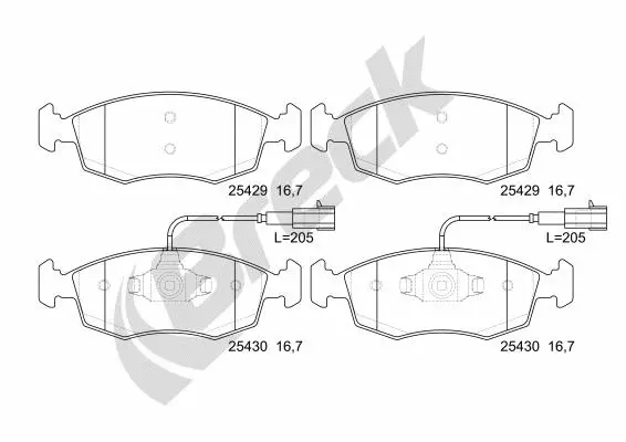 Brake Pad Set, disc brake (25429 00 702 00)