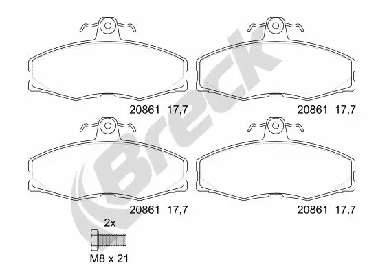 Brake Pad Set, disc brake (20861 00 702 00)