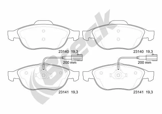 Brake Pad Set, disc brake (23140 00 701 10)