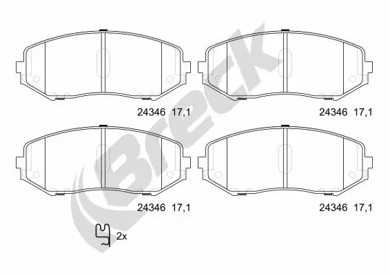 Brake Pad Set, disc brake (24346 00 701 00)