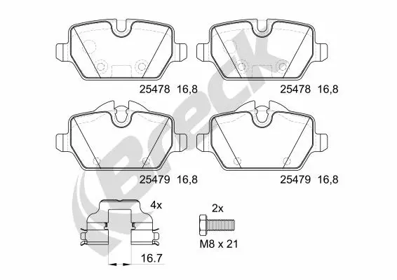 Brake Pad Set, disc brake (25478 00 704 00)