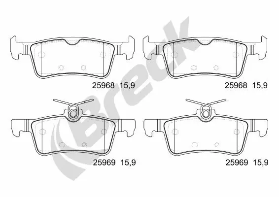 Brake Pad Set, disc brake (25968 00 704 00)