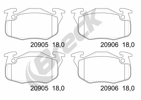 Brake Pad Set, disc brake (20906 00 702 00)
