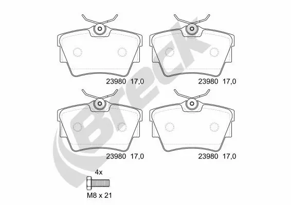 Brake Pad Set, disc brake (23980 00 703 00)