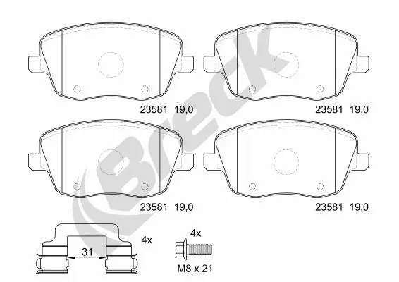 Brake Pad Set, disc brake (23581 00 702 00)